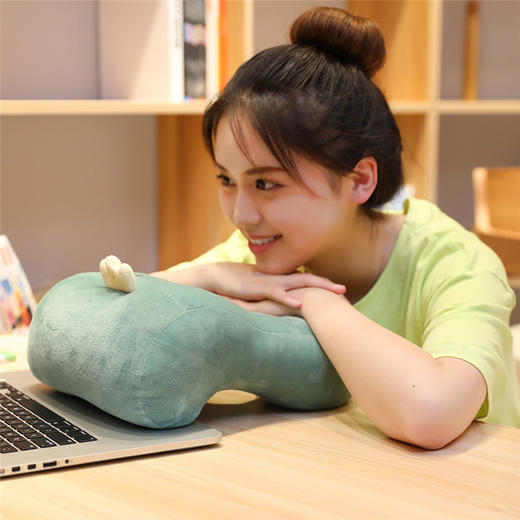 自然醒超柔水晶绒带孔PP棉午睡枕儿童午睡小学生桌上抱枕女生睡觉枕头QYL 商品图7