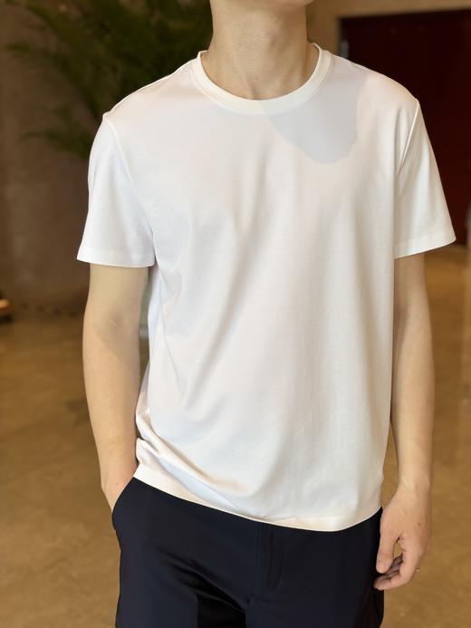 王炸高品质男士罗蒙桑蚕丝净版圆领T恤 商品图2