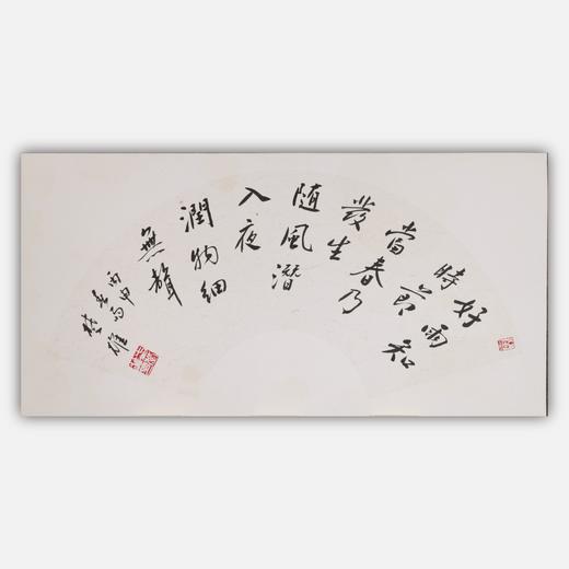 方楚雄《好雨知时节，当春乃发生》书法原作33CM*66CM 手写扇面书法作品 商品图0