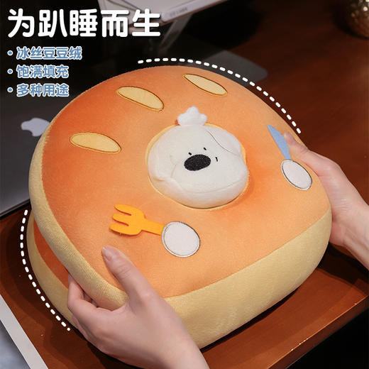 自然醒厨师小狗冰豆豆双面午睡枕办公室睡觉抱枕午休神器小学生儿童专用枕头QYL 商品图4