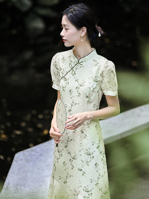 【专属特价】旗袍连衣裙女夏季新款改良版国风复古碎花鱼尾雪纺裙子 商品图2