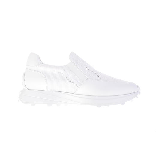 sheme景颇族原创设计透气网布刺绣水晶白色圆头厚底女士运动鞋可定制 商品图0