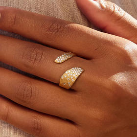 在途4周到｜Agapee-RHÉA-开口 白宝石 戒指［法国设计师］