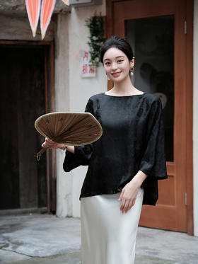 盛唐牡丹 |香云纱蝴蝶纹女上衣