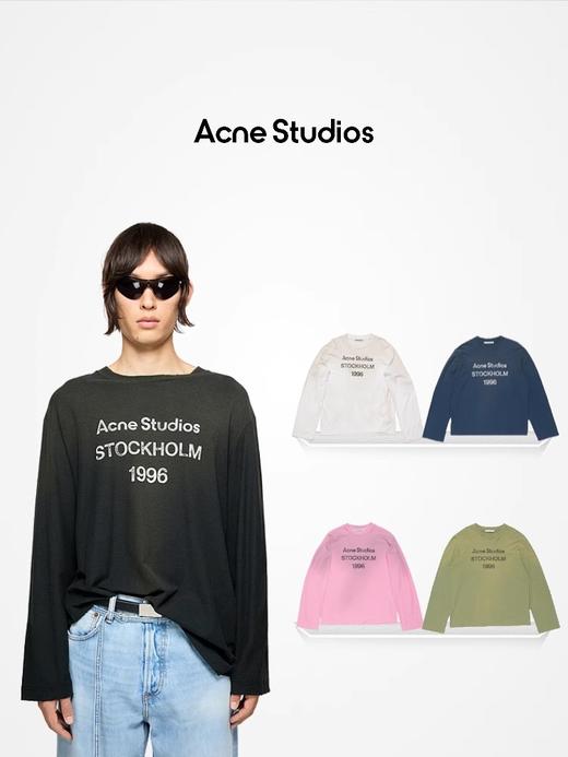 松弛感长袖tee，字母印花设计。做旧复古水洗情侣宽松长袖C071460 商品图6