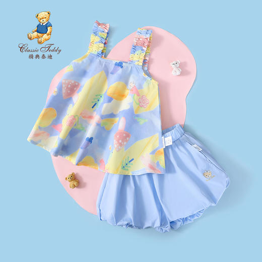 【2件套】【90-140】【精典泰迪】女童夏款背心裤裙两件套装 商品图3