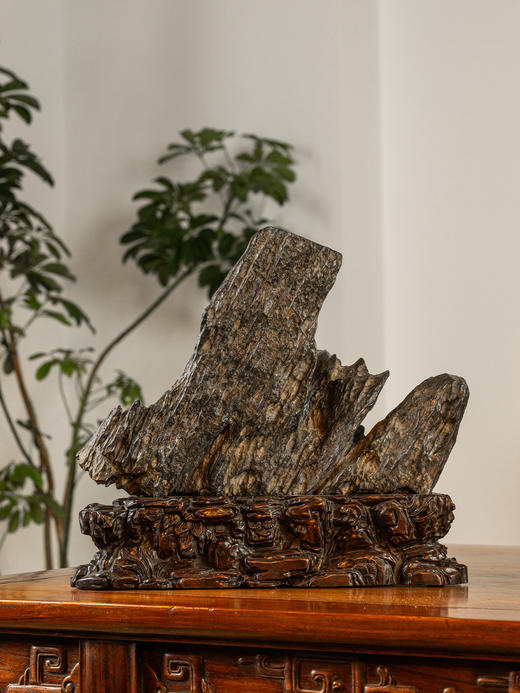 清	灵璧石文房赏石（红木座） 商品图2