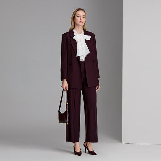 EITIE爱特爱高级优雅气质高腰直筒西装裤子8305001 商品图1