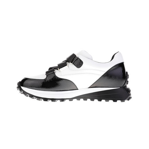 sheme黑白配色速干透气内里女款牛皮运动鞋魔术贴设计可定制 商品图1