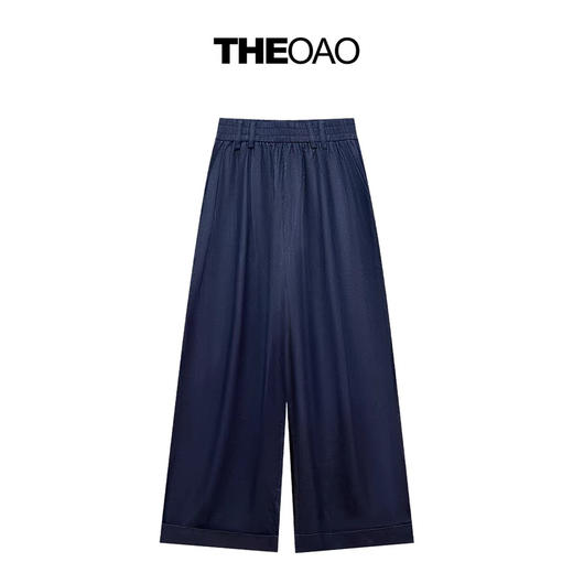 藏青银葱松紧西装裤 商品图0