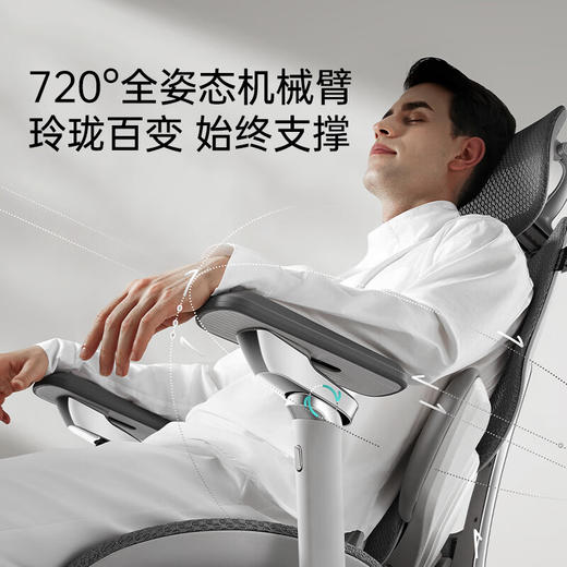 黑白调X7智能追腰人体工学椅电脑椅办公椅子人工力学座椅电竞椅按摩加热 商品图0