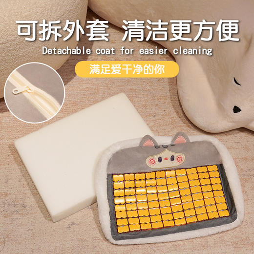 自然醒抱抱猫加厚麻将凉席坐垫夏天透气办公室汽车座椅垫清凉屁股垫子卡通QYL 商品图4