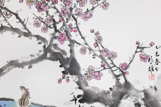 方楚雄陈永锵合作画《春闹》国画原作69CM*138CM手绘宣纸花鸟作品 商品图6