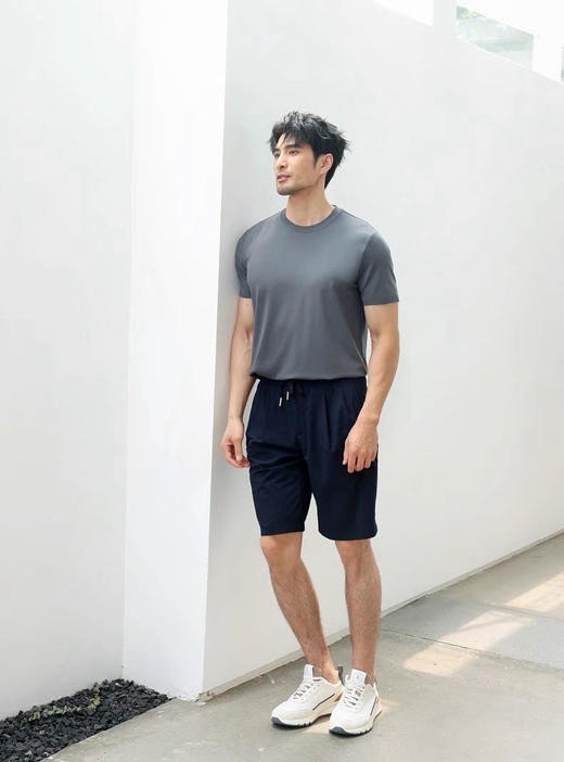 王炸高品质男士罗蒙桑蚕丝净版圆领T恤 商品图6
