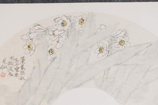 余国庆《蓬莱弱水三千里，未托微波亦是仙》原创国画30CM*60CM卡纸扇面花鸟 商品图3