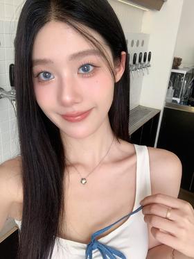 secretcon半年抛美瞳 冰透蜜桃蓝 14.0mm