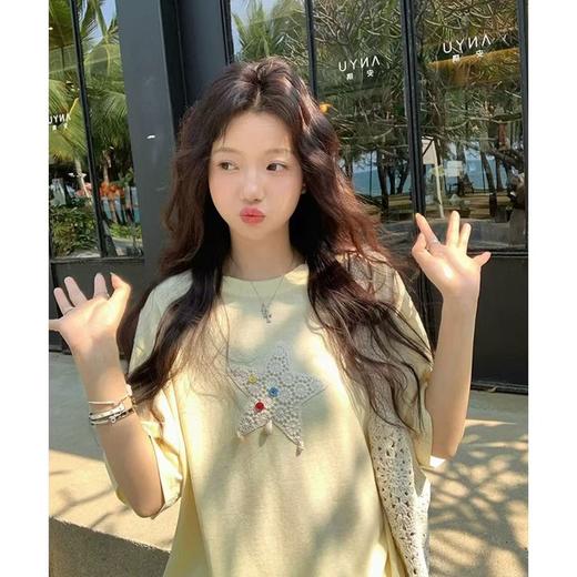 （小眠专属）海星贝壳T恤 | 胸前蕾丝海星超级重工，上身超有少女感，回头率爆表 商品图1