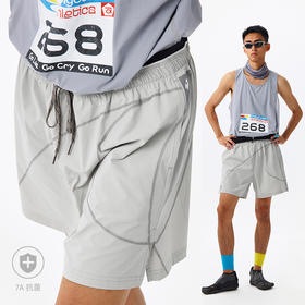 CryingCenter 撞色乱线速干抗菌运动骑行训练短裤 哭喊中心