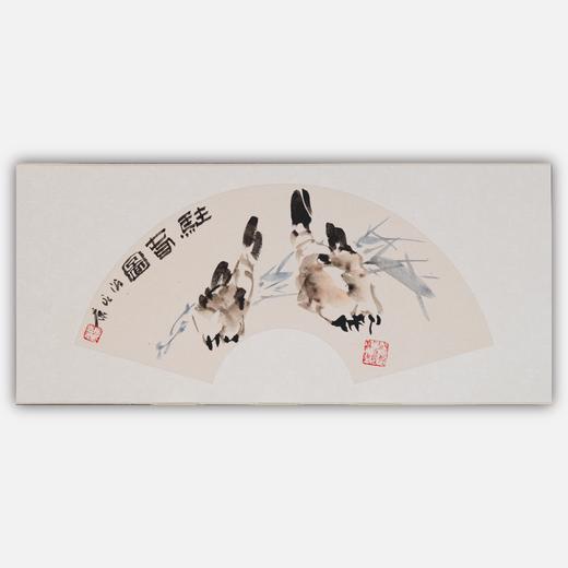 陈永康《驻春图》国画原作30CM*60CM 手绘卡纸扇面花鸟作品 商品图0