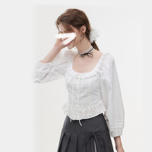 裁缝学苑AS535短款U领花边套头衬衫纸样女装收腰小衫打版裁剪 商品图2