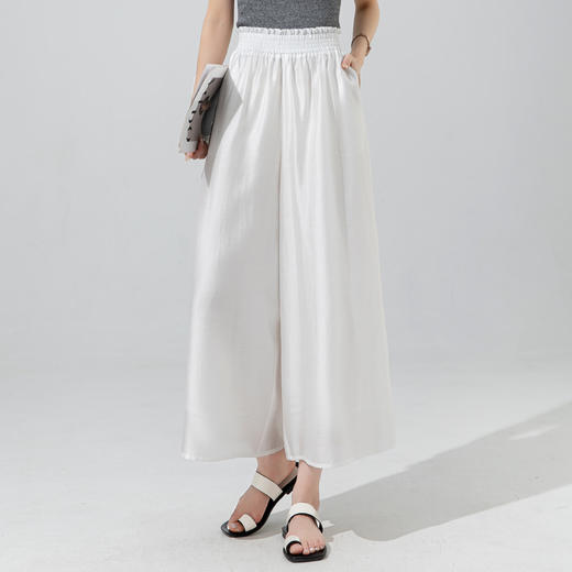 百媚生 天丝裙裤子高腰休闲裤九分裤阔腿裤2330 商品图3