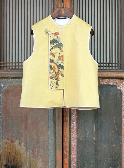 盛唐牡丹盛奢系列| 西阵织缂丝花扣马甲 商品图0