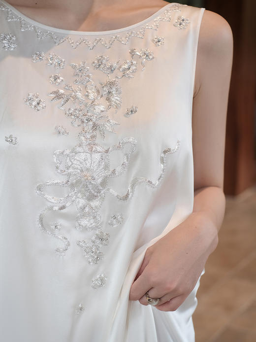 盛唐牡丹| 重缎真丝盘银绣女长裙(售完不补） 商品图1