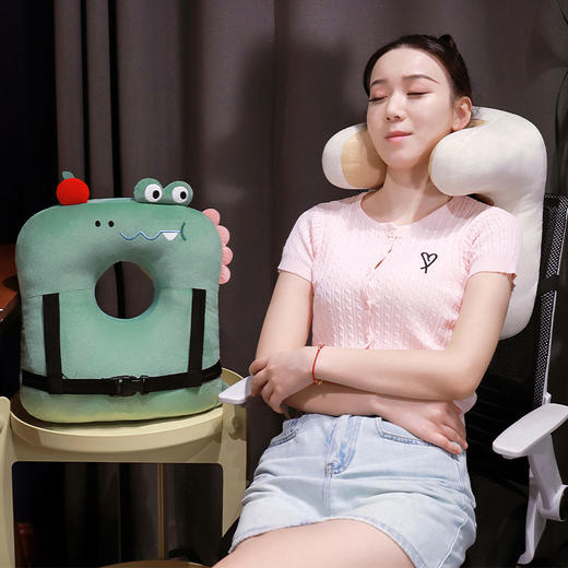 自然醒多巴胺动物仰睡枕办公室午休神器护颈靠枕睡觉抱枕趴睡枕QYL 商品图11