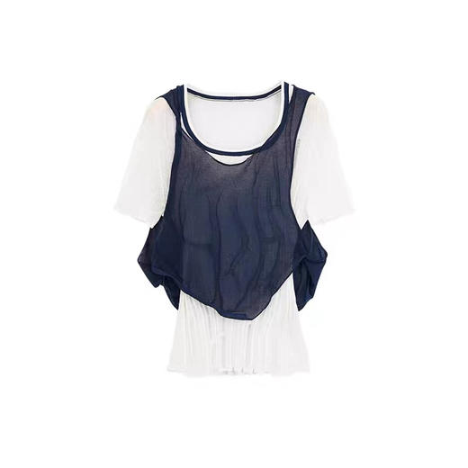 多层次撞色针织衫 商品图0