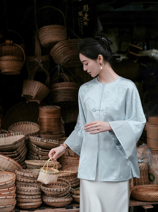 盛唐牡丹盛奢系列| 牡丹纹真丝拼西阵织外套 商品图6