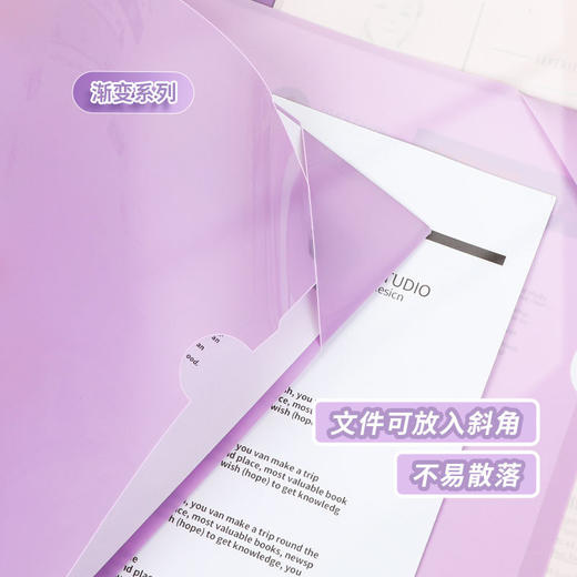 A4渐变单页文件夹试卷收纳袋透明插页L型防水单片夹a4收纳文件夹 商品图3