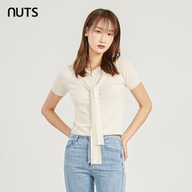 NUTS商场同款夏季纯色简约设计感圆领百搭T恤女221053118
