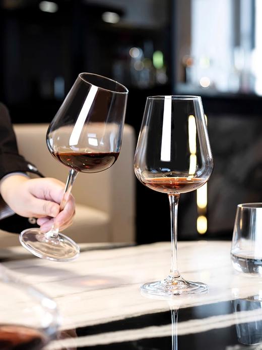 捷克BOHEMIA进口水晶玻璃 红酒杯家用葡萄酒杯高档创意高脚杯套装波西米亚爱德雅红酒杯450ml （6只装） 商品图1