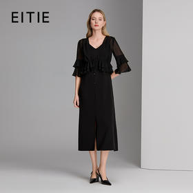 EITIE爱特爱真两件设计荷叶边气质优雅连衣裙8307015
