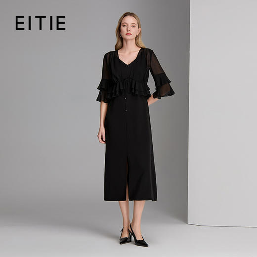 EITIE爱特爱真两件设计荷叶边气质优雅连衣裙8307015 商品图0