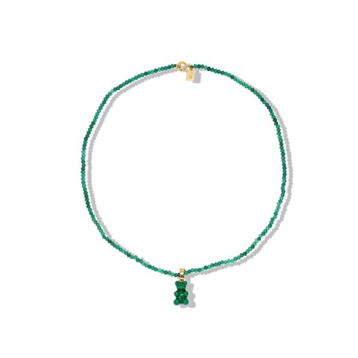 北京仓｜CRYSTAL HAZE-Beaded Nostalgia Bear-绿色小熊 项链（金色环扣）［挪威设计师］ 商品图2