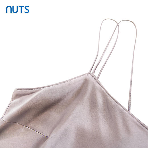 NUTS夏季新款纯色高级感气质醋纤缎面吊带连衣裙女423101015 商品图3
