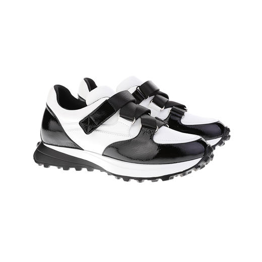 sheme黑白配色速干透气内里女款牛皮运动鞋魔术贴设计可定制 商品图5