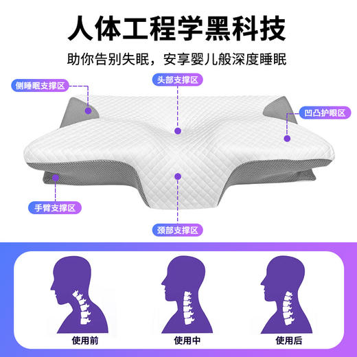 笙观相沐记忆棉枕头 慢回弹记忆棉 颈椎支撑 触感舒适 享受自然好睡眠 商品图6
