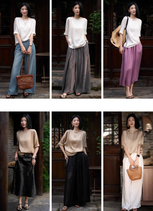 品牌订单真桑蚕丝天丝醋酸一字领上衣简约高级 商品图6