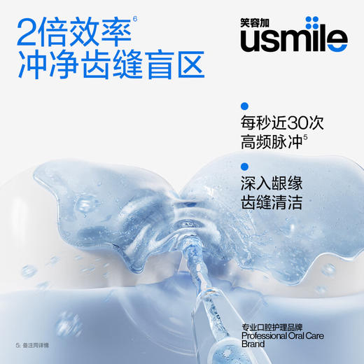 【自营】usmile笑容加 超声波小水塔冲牙器 水牙线电动洗牙器洁牙机 家用台式 礼物礼盒 送男友女友 超声白 2支喷头 商品图2