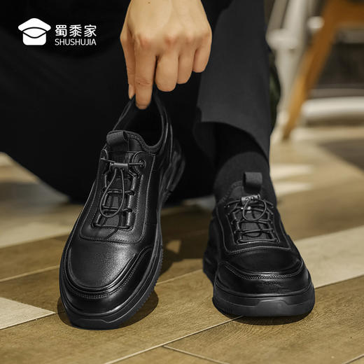 【免系带防滑耐磨通勤鞋】清爽商务休闲皮鞋快速穿脱低帮鞋 XT404 商品图11