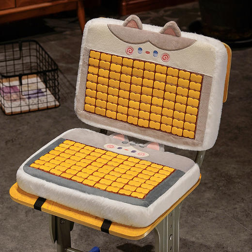 自然醒抱抱猫加厚麻将凉席坐垫夏天透气办公室汽车座椅垫清凉屁股垫子卡通QYL 商品图9