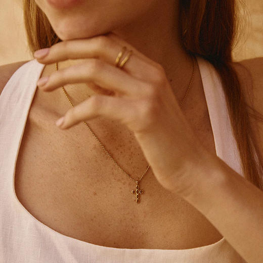 在途4周到｜Agapee-NEXA-十字 绿宝石 吊坠 项链［法国设计师］ 商品图2