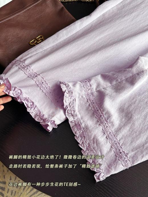 一眼沦陷的黑色上衣+紫色花边阔腿裤！ 商品图12