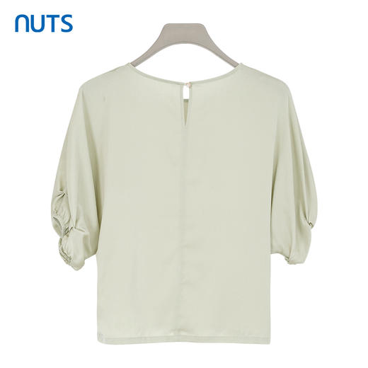 NUTS夏款气质通勤高级感桑蚕丝宽松圆领短袖套头衬衫女428013516 商品图1