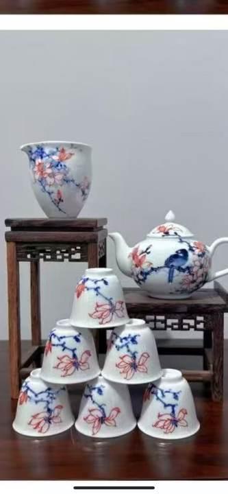 釉下彩花鸟茶具套组 商品图0