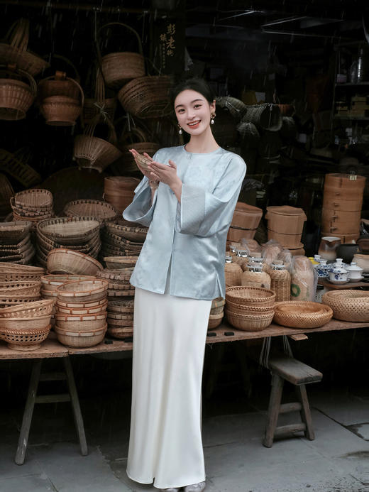 盛唐牡丹盛奢系列| 牡丹纹真丝拼西阵织外套 商品图7