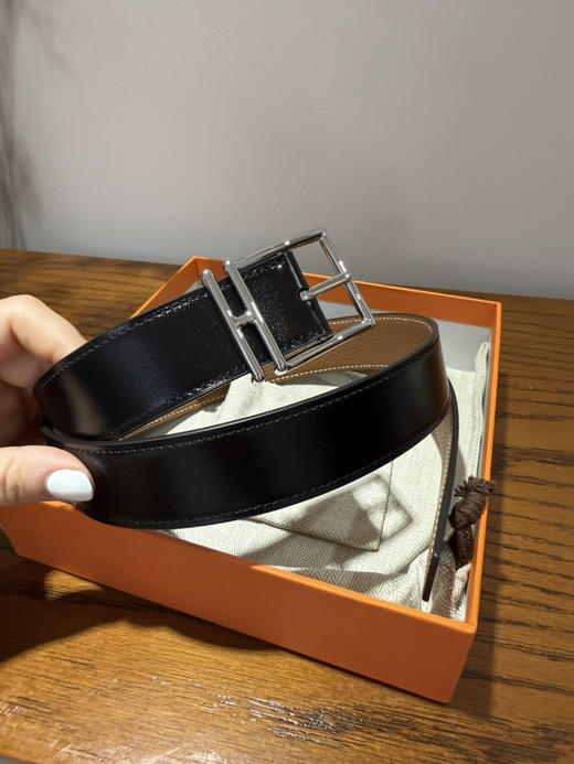 714-3 高端男士入 大马 Nathan 32 正方形针扣 双面用 纯色皮带腰带 商品图4