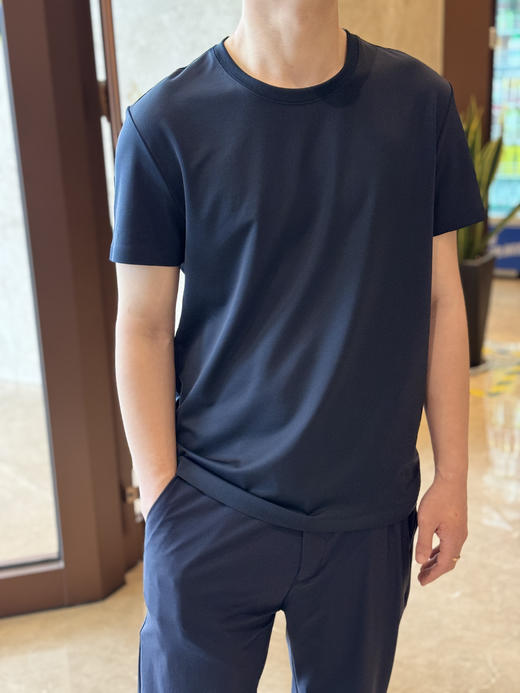 王炸高品质男士罗蒙桑蚕丝净版圆领T恤 商品图7